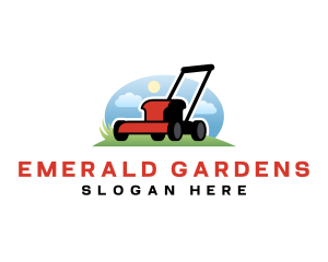 Lawn Mower Yard Grass logo design