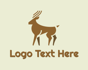 Woods - Minimalist Deer Silhouette logo design