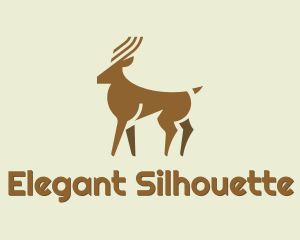 Minimalist Deer Silhouette logo design