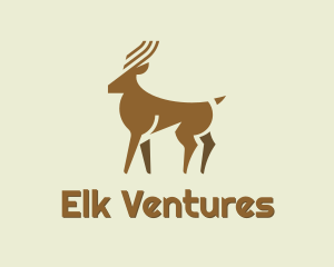 Minimalist Deer Silhouette logo design