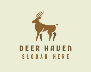 Minimalist Deer Silhouette logo design