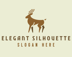 Minimalist Deer Silhouette logo design