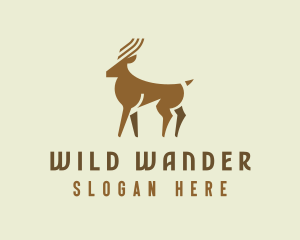 Minimalist Deer Silhouette logo design