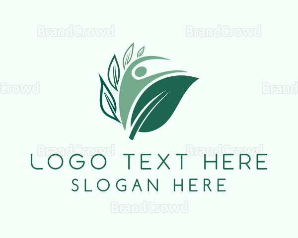 Green Human Leaf Logo