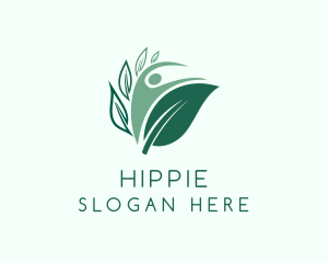 Gardener - Green Human Leaf logo design
