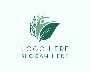 Esthetician - Green Human Leaf logo design