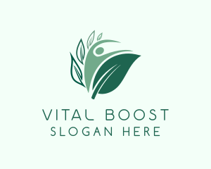 Supplements - Green Human Leaf logo design