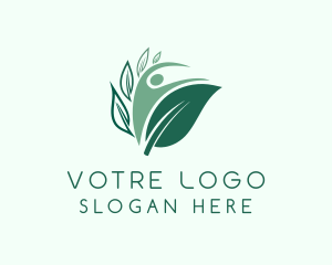 Care - Green Human Leaf logo design