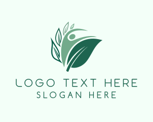 Green Human Leaf Logo