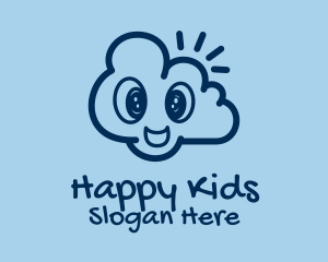 Happy Cloud Doodle  logo design