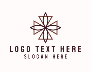 Bronze - Bronze Flower Cross logo design