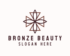 Bronze Flower Cross logo design