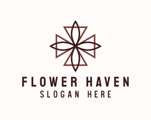 Bronze Flower Cross logo design