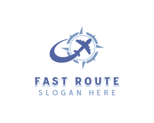 Route - Plane Navigation Compass logo design