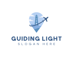 Lighthouse - Lighthouse Location Pin logo design