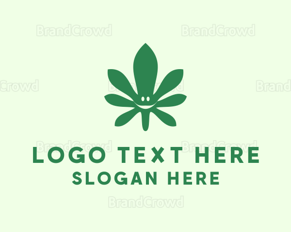 Cannabis Leaf Smiley Logo