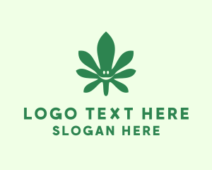 Care - Cannabis Leaf Smiley logo design