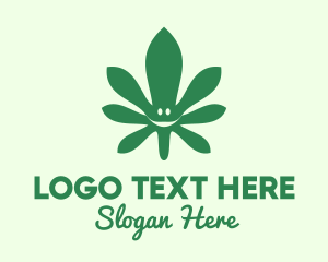 Smiley - Green Cannabis Leaf Smiley logo design