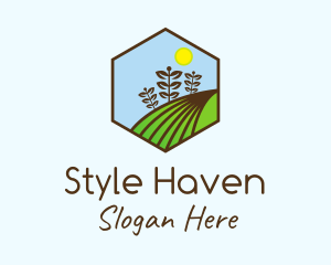 Hexagonal Leaf Farm Logo
