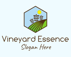 Hexagonal Leaf Farm logo design