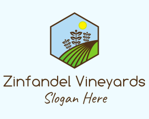 Hexagonal Leaf Farm logo design