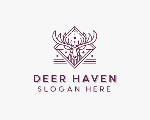 Deer Heraldry Crest logo design