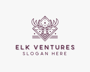 Elk - Deer Heraldry Crest logo design