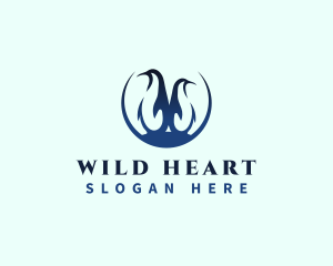 Wild Penguin Bird logo design