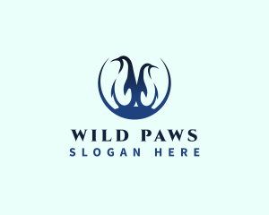 Wild Penguin Bird logo design