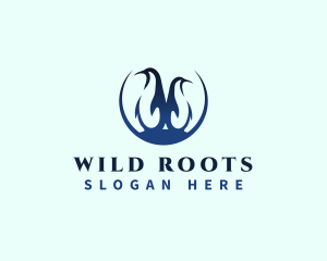 Wild Penguin Bird logo design