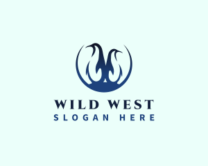 Wild Penguin Bird logo design