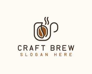 Brewed - Coffee Bean Drink logo design