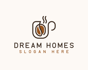 Brewed - Coffee Bean Drink logo design