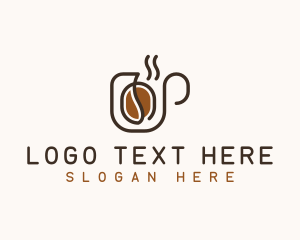Brewed - Coffee Bean Drink logo design