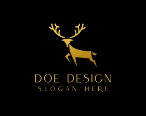 Gold Deer Antler logo design