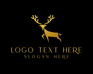 Paleo - Gold Deer Antler logo design