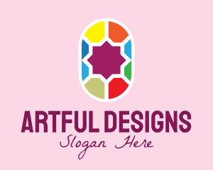 Geometric Star Stained Glass  logo design