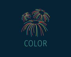 Colorful Pyrotechnics Sparkler  logo design