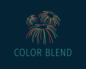 Colorful Pyrotechnics Sparkler  logo design