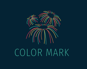 Colorful Pyrotechnics Sparkler  logo design