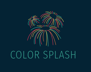 Colorful Pyrotechnics Sparkler  logo design