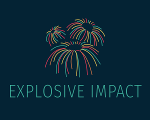 Colorful Pyrotechnics Sparkler  logo design