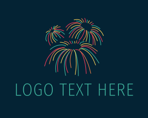 New Year - Colorful Pyrotechnics Sparkler logo design