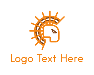 Lion Mane - Abstract Sun Lion logo design