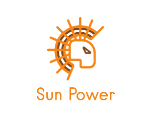 Abstract Sun Lion logo design