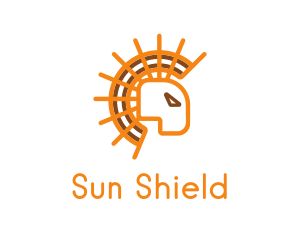 Abstract Sun Lion logo design