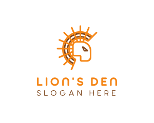 Abstract Sun Lion logo design