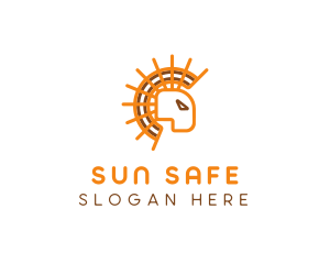 Abstract Sun Lion logo design