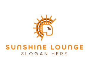 Abstract Sun Lion logo design