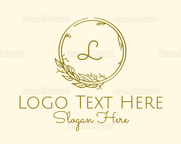 Natural Leaf Wreath Logo